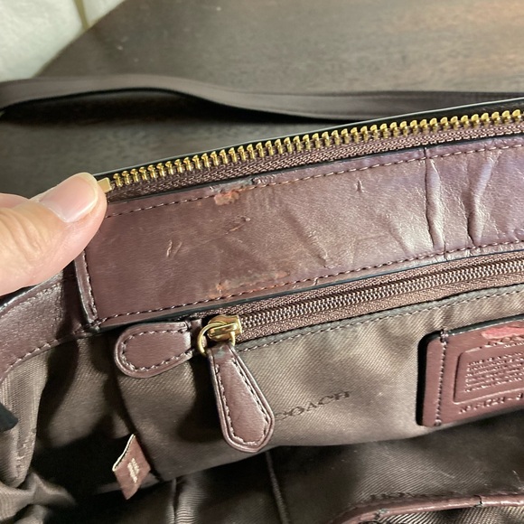 Coach Peeble leather swagger 27 Crossbody shoulder bag 87295 oxblood - Picture 8 of 12